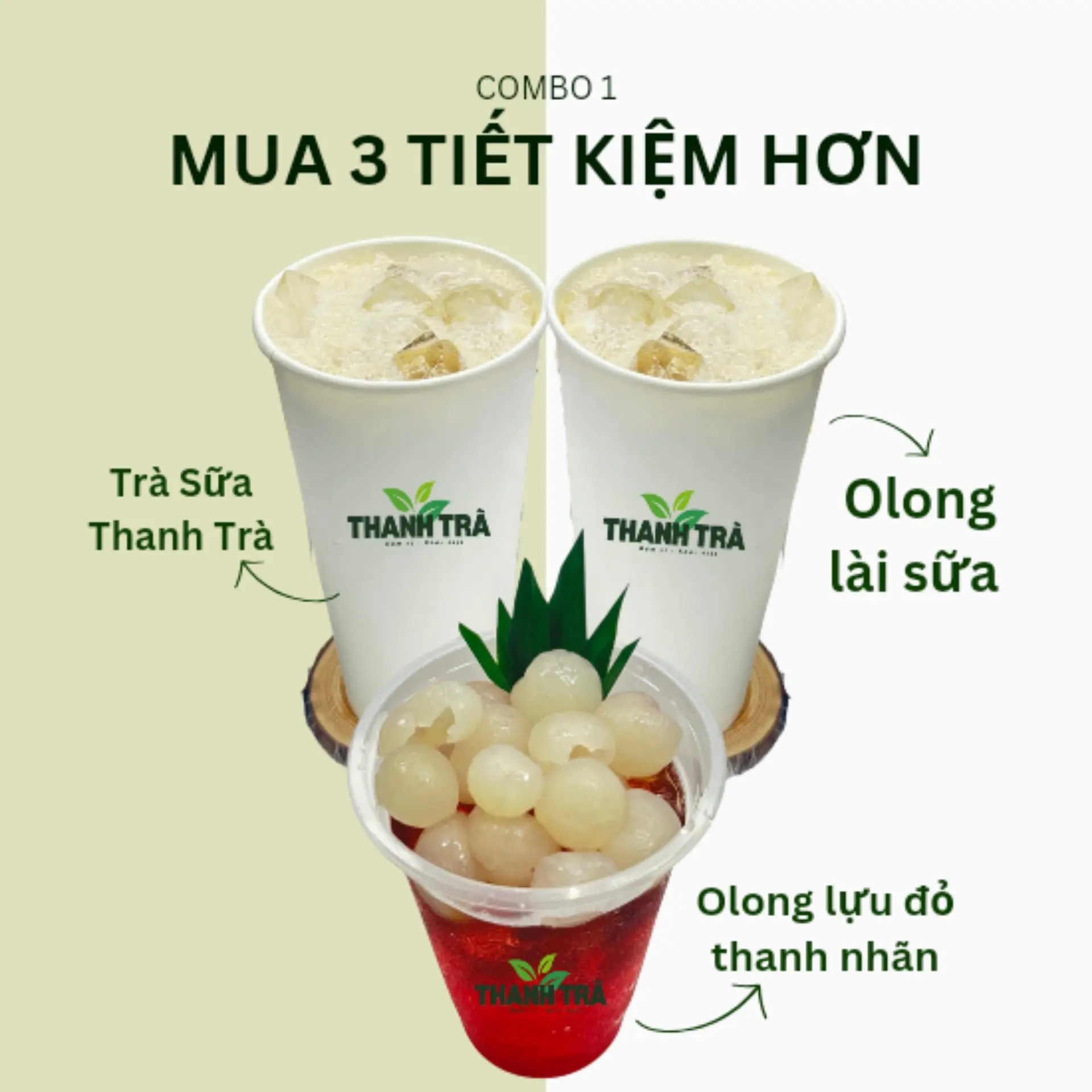 Hình ảnh Combo 1 : Ts Thanh trà (L)  + 1 Ts Olong Lài ( L )  +  1 Olong Lựu Thanh Nhãn (L) 