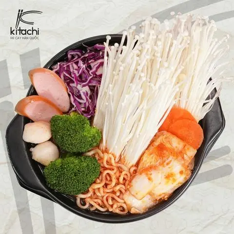 Hình ảnh Mì kim chi nấm kim châm