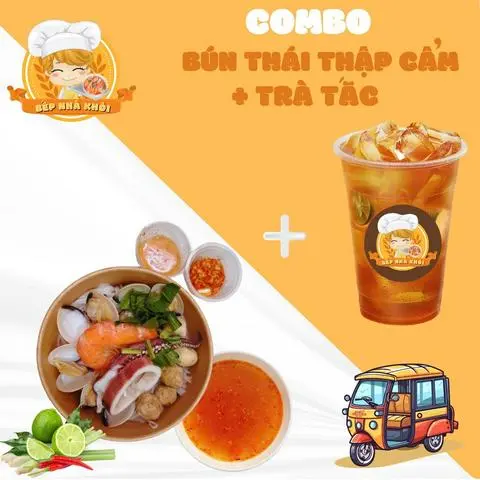 Hình ảnh Combo bún thái thập cẩm + trà tắc