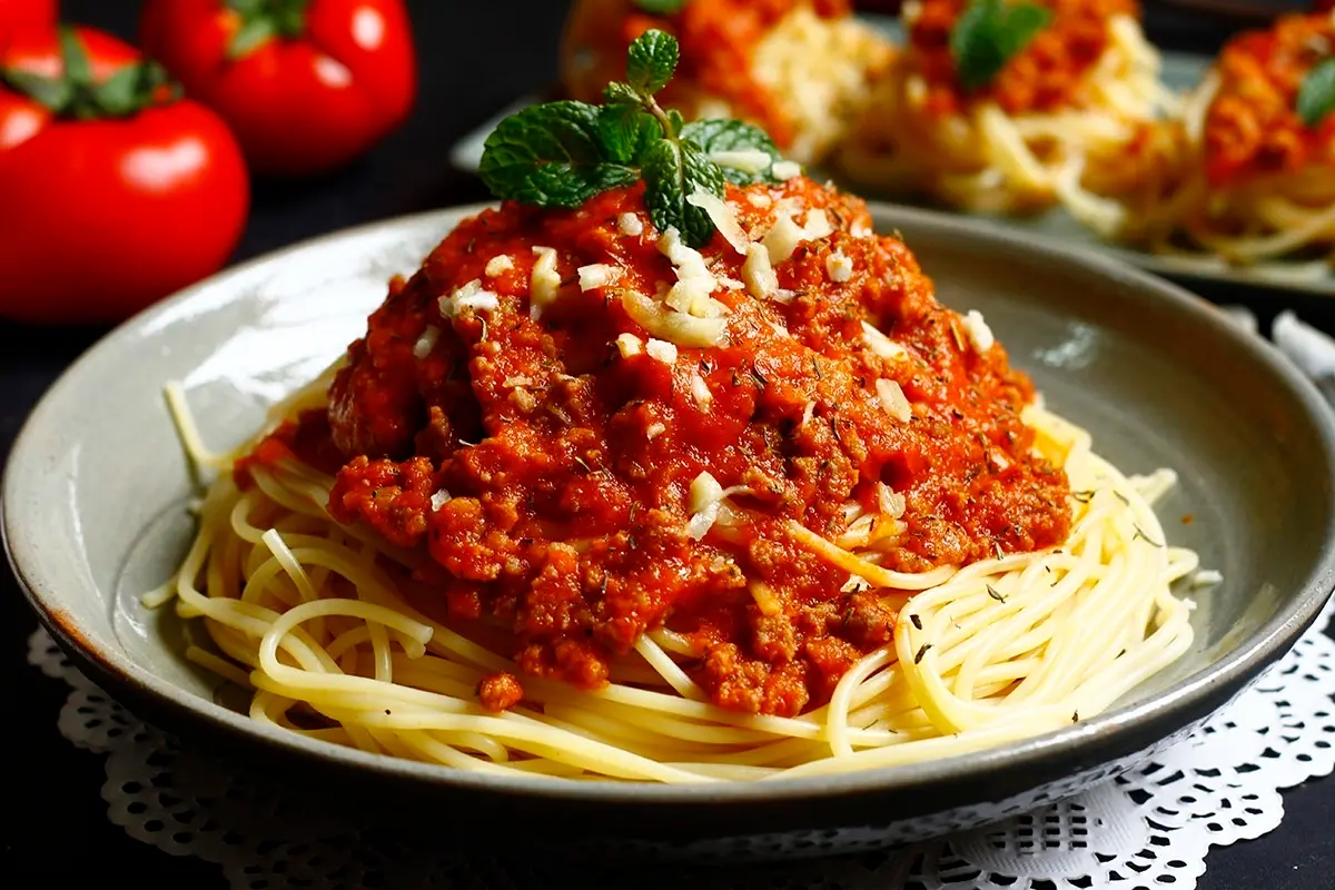 Hình ảnh Mỳ ý Spaghetti . Xốt bò bằm