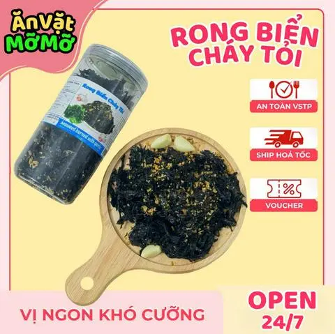 Hình ảnh Rong Biển Cháy Tỏi Nhà Làm Không Pha 200g