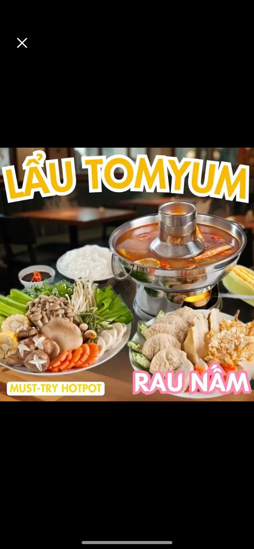 Hình ảnh LẨU TOM YUM CHAY RAU NẤM VỪA