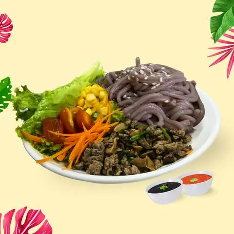 Hình ảnh Bún gạo lứt bò bầm xèo nấm hương