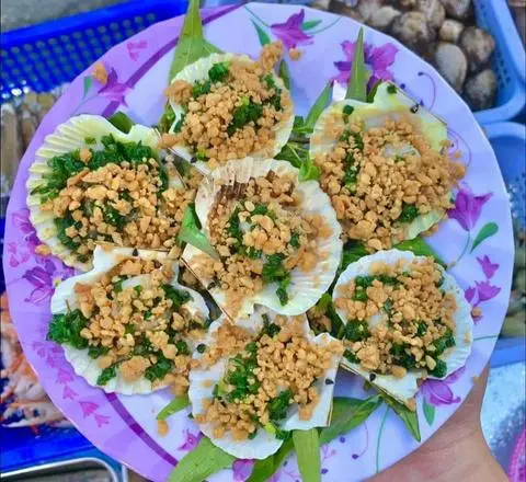 Hình ảnh sò điệp nướng mỡ hành