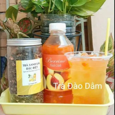Hình ảnh Trà đào dằm ( ly lớn )