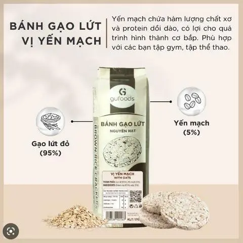 Hình ảnh Bánh Gạo Lức & Yến Mạch Không đường Gufoods