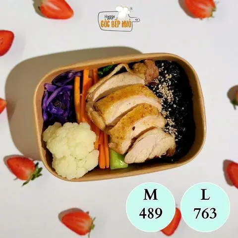 Hình ảnh Cơm gạo lứt đùi gà rút xương sous vide - Sous vide chicken thigh