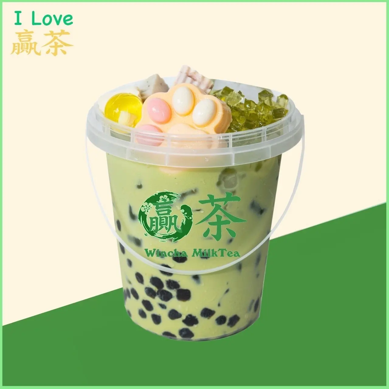 Hình ảnh Ly Trà Sữa Thái Xanh Full Topping Size L 700ML 