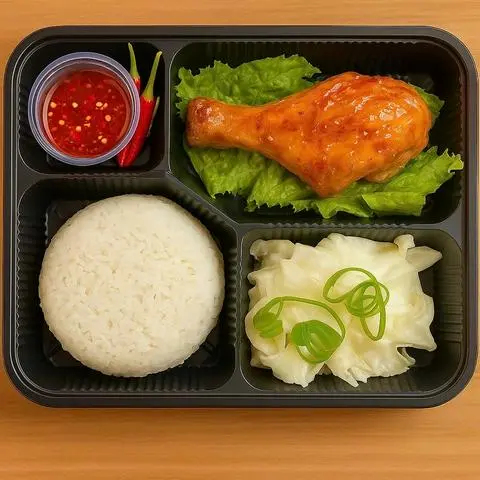 Hình ảnh Cơm Đùi Gà Chiên Sốt H&S 