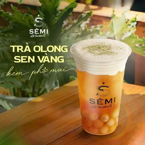 Hình ảnh Trà Olong Sen Vàng Kem Phô Mai