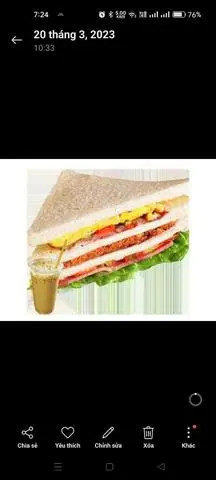 Hình ảnh Sandwich thịt nguội - chà bông - trứng Tặng kèm ly Coca