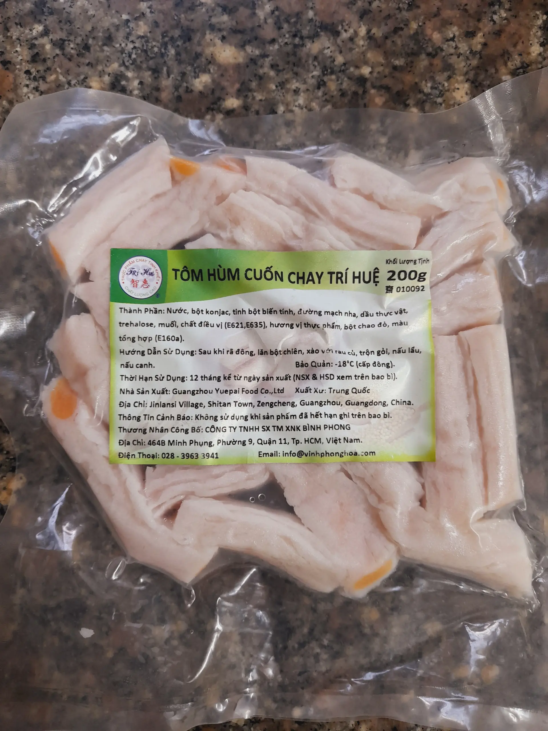 Hình ảnh Tôm hùm cuốn chay TRÍ HUỆ 200g