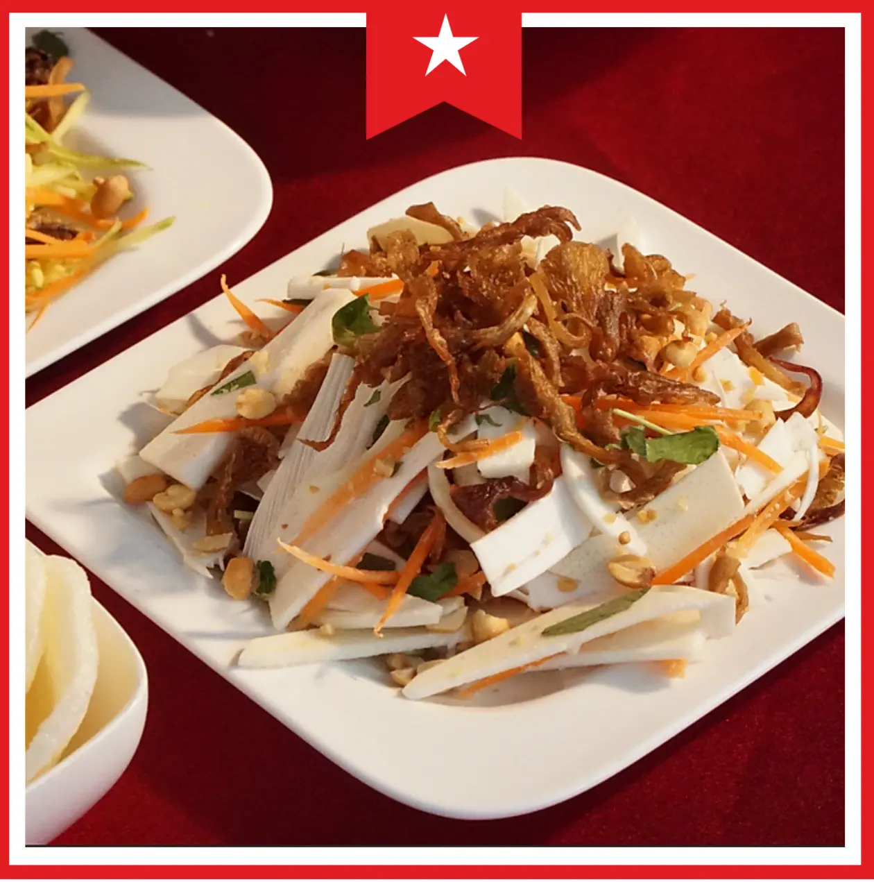 Hình ảnh Gỏi củ hũ dừa chay - Tossed palm heart with vegetable