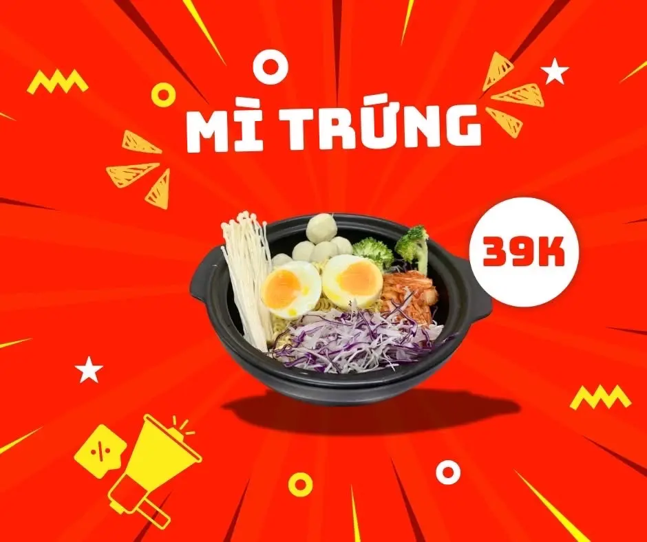 Hình ảnh Mỳ Kim Chi Cá Viên Xúc Xích -Trứng Lòng Đào