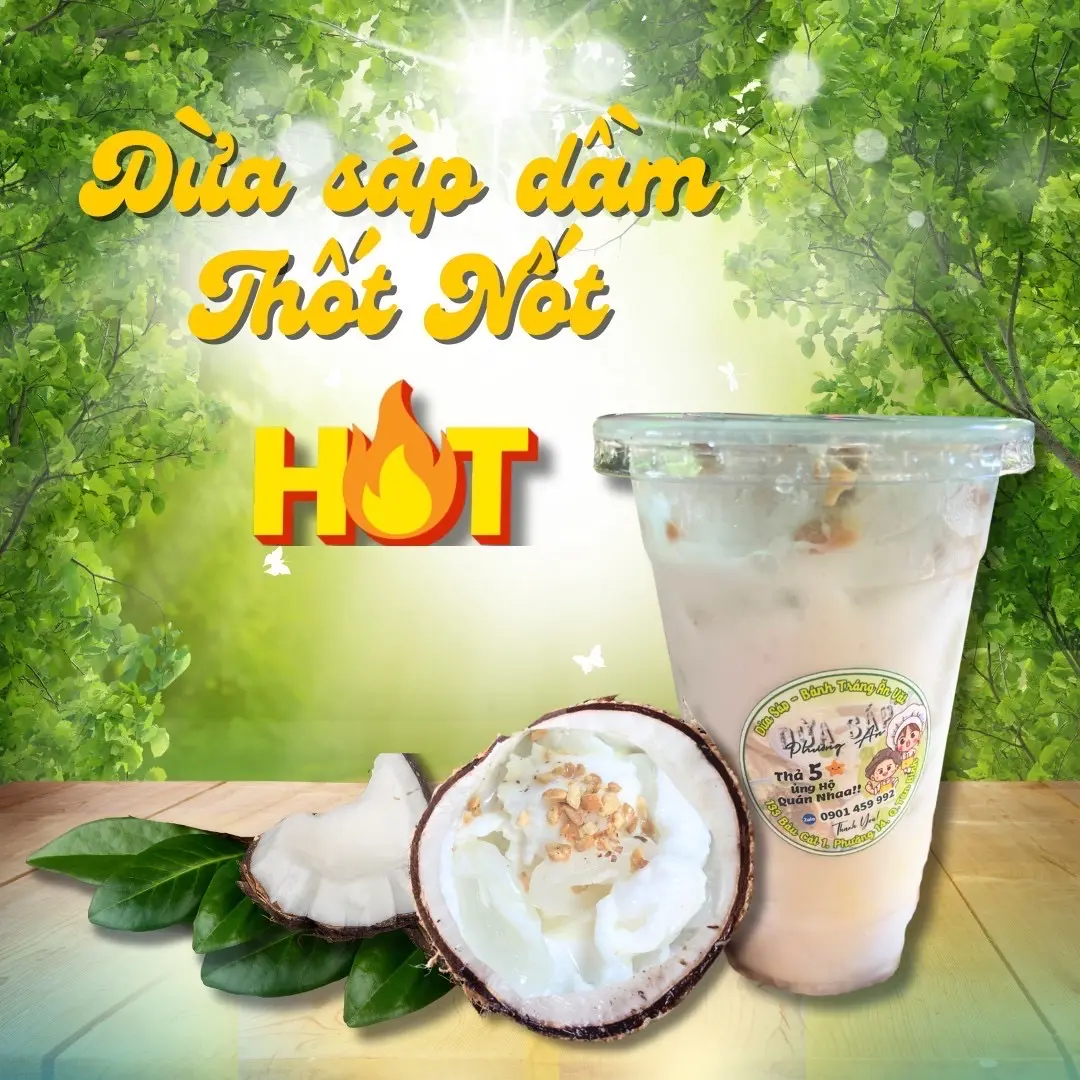 Hình ảnh ?DỪA SÁP DẦM THỐT NỐT LY 700ml SIÊU NGON VÀ NHIỀU TOPPING