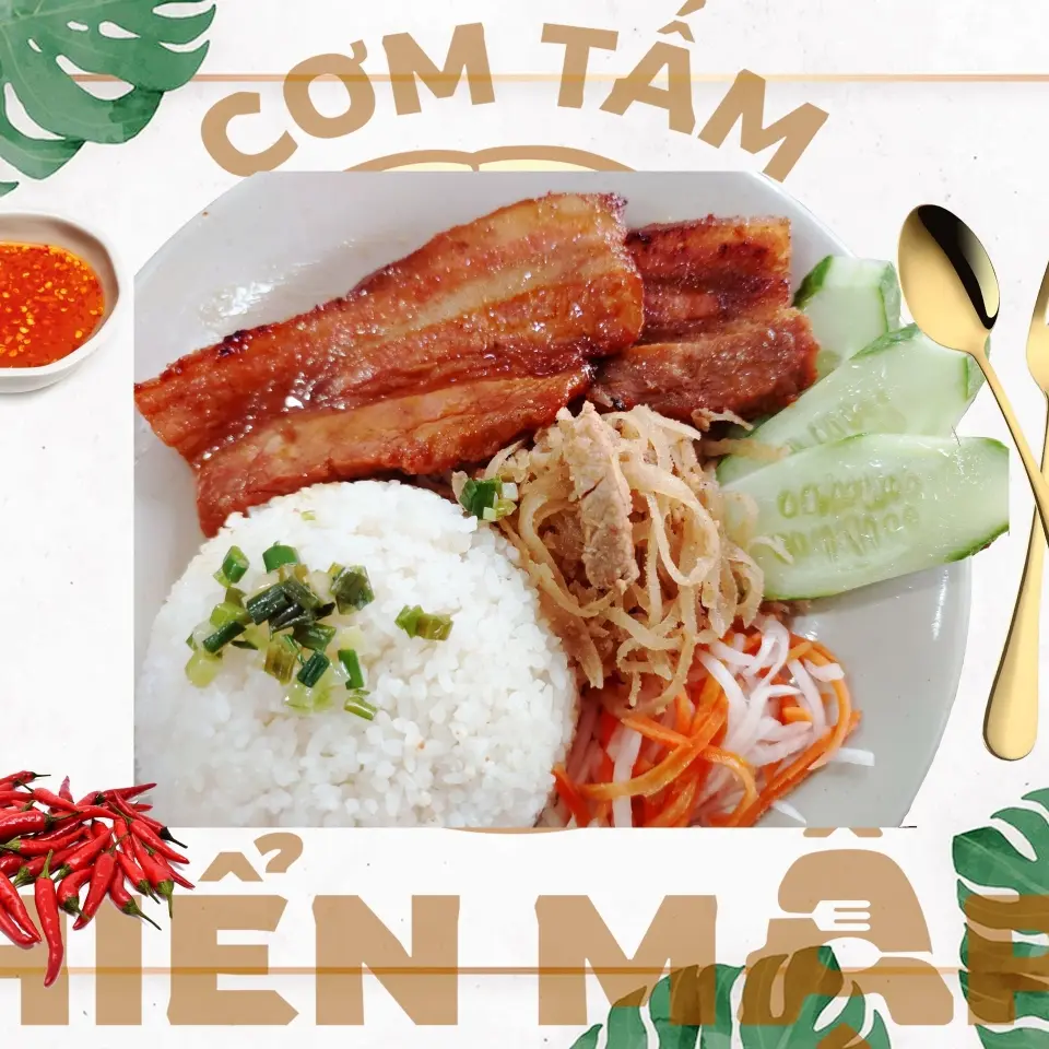 Hình ảnh Cơm ba rọi bì