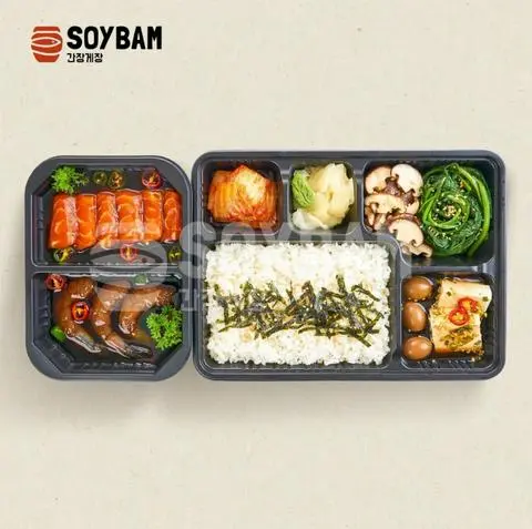 Hình ảnh Set 2 - Cơm cá hồi, tôm ngâm tương