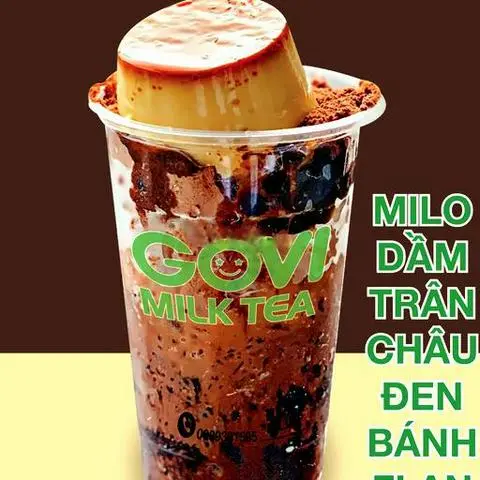 Hình ảnh Milo Dầm Trân Châu đen và Bánh Flan