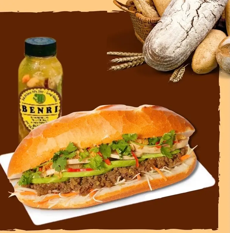 Hình ảnh Bánh mì truyền thống + trà bí đao hạt chia