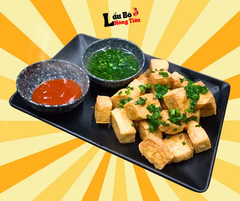 Hình ảnh Đậu Hũ Chiên Sốt Mỡ Hành