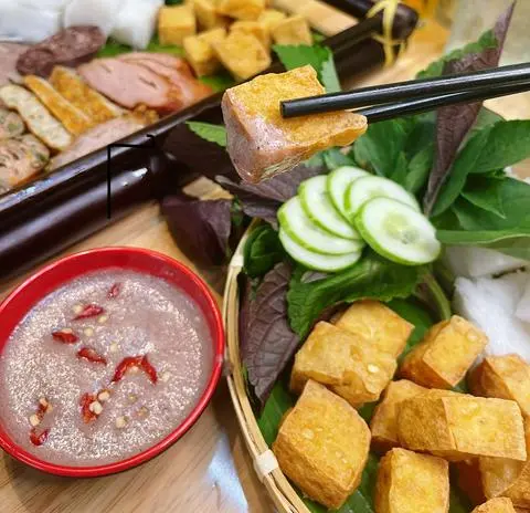Hình ảnh bún đậu dồi sụn