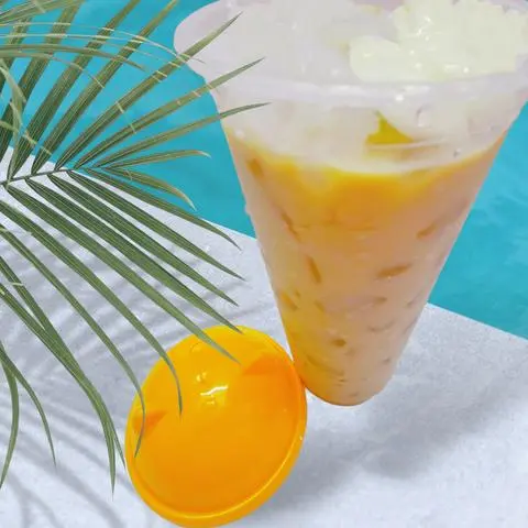 Hình ảnh Trà Sữa Olong, Sầu Riêng Nhuyễn, Thạch Dừa, Phô Mai Tươi (500ml)