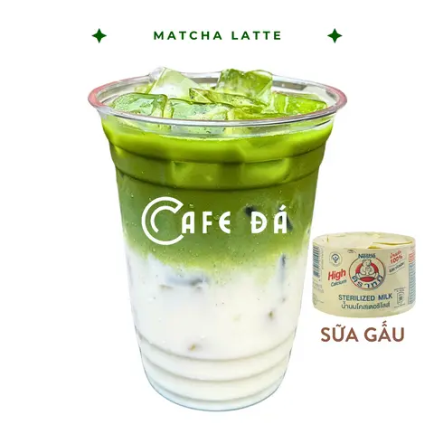 Hình ảnh Matcha latte sữa gấu size M