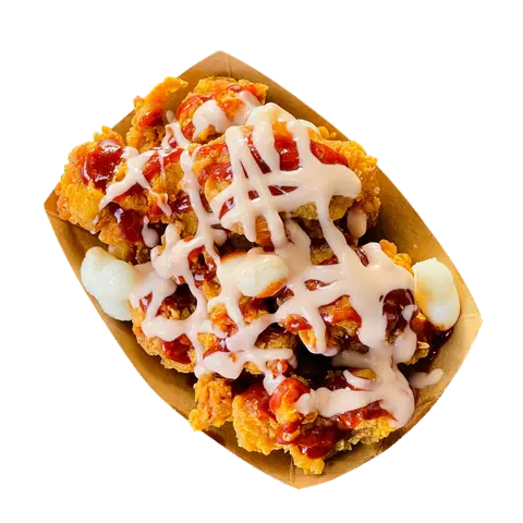 Hình ảnh Gà kx rán mix 2 sốt BBQ & Majonaise/ Fried chicken BBQ sauce mix Majonaise