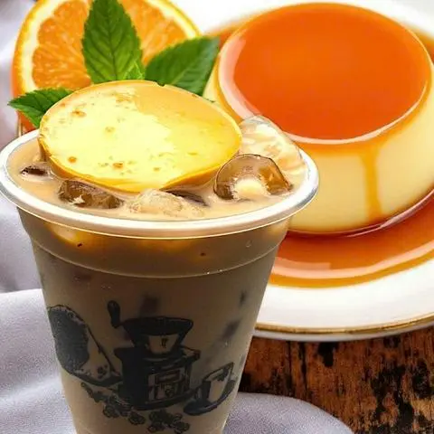 Hình ảnh Trà sữa truyền thống bánh flan