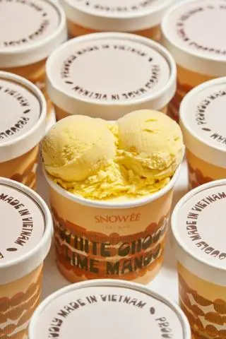 Hình ảnh Kem Xoài Chanh Socola Trắng / Gelato White Choco Lime Mango