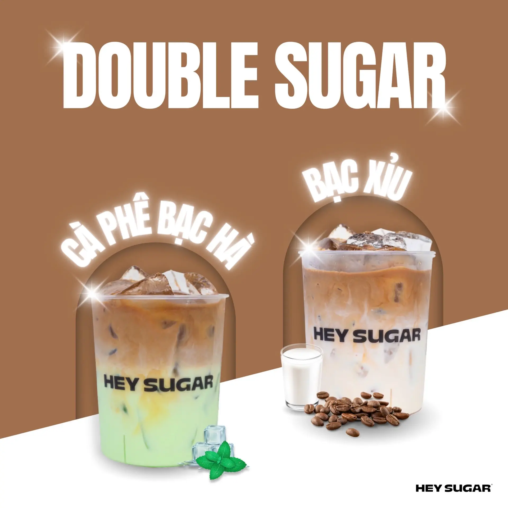 Hình ảnh COMBO DOUBLE SUGAR (Cf Bạc Hà + Bạc Xỉu)