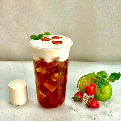 Hình ảnh Trà Dâu Macchiato