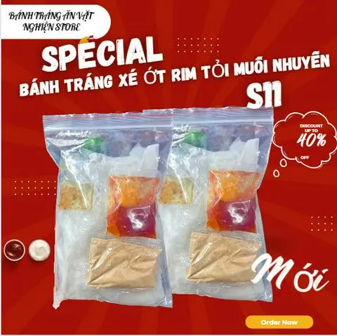 Hình ảnh Bánh tráng xé tỏi phi ớt rim muối nhuyễn - S11