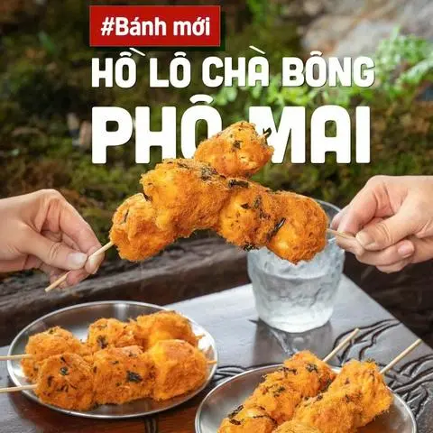 Hình ảnh combo 3 xiên bánh hồ lô phô mai chà bông
