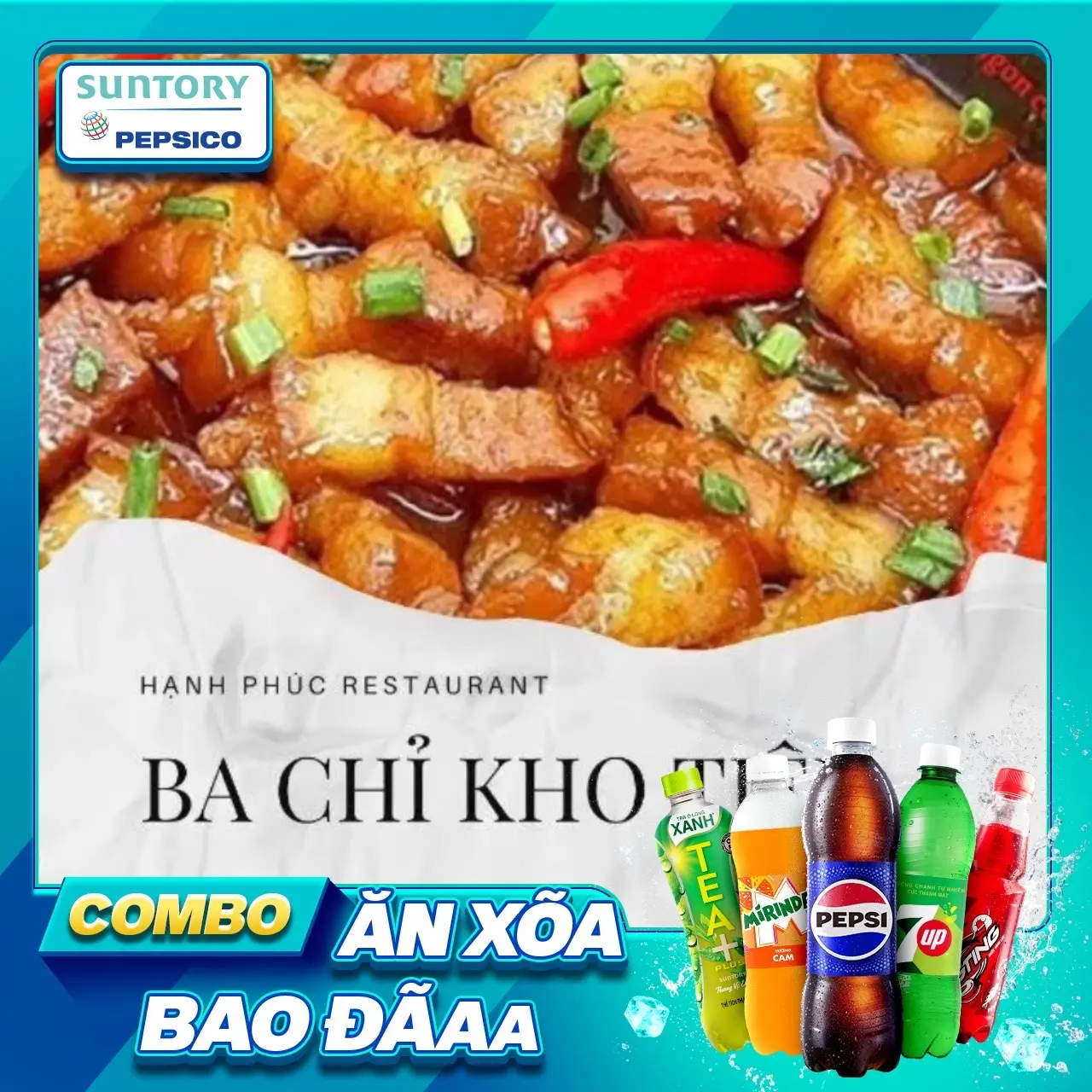 Hình ảnh Combo Cơm Ba Chỉ Kho Tiêu + Nước Ngọt SPVB