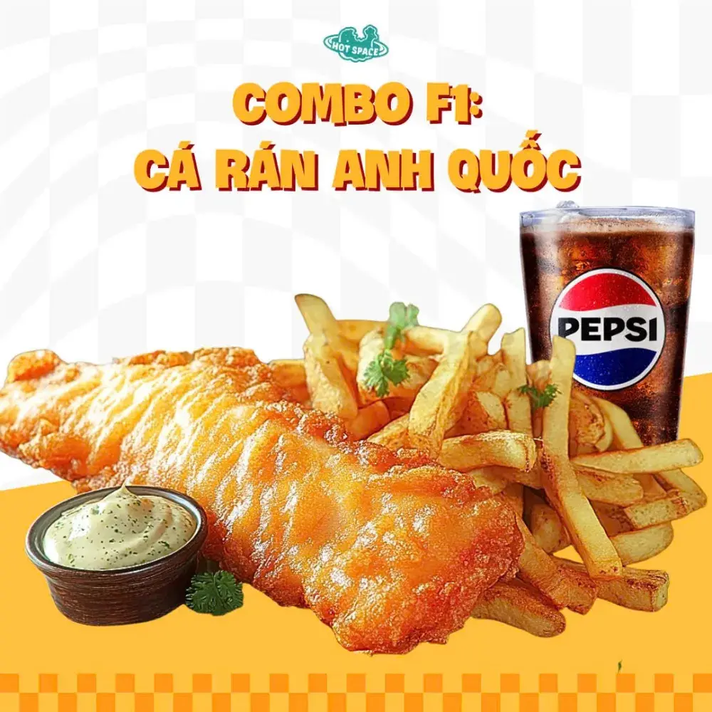 Hình ảnh Combo F1: Fish & Chip + Pepsi