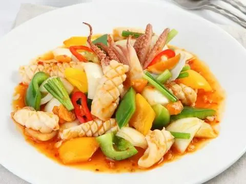Hình ảnh mực xào củ hành không cơm