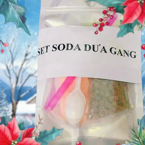 Hình ảnh Set SoDa Nắng Chiều Dưa Gang (25 Phần) Tặng Pudding,Muỗng, Ống Hút Tiệm 3 Chị Em