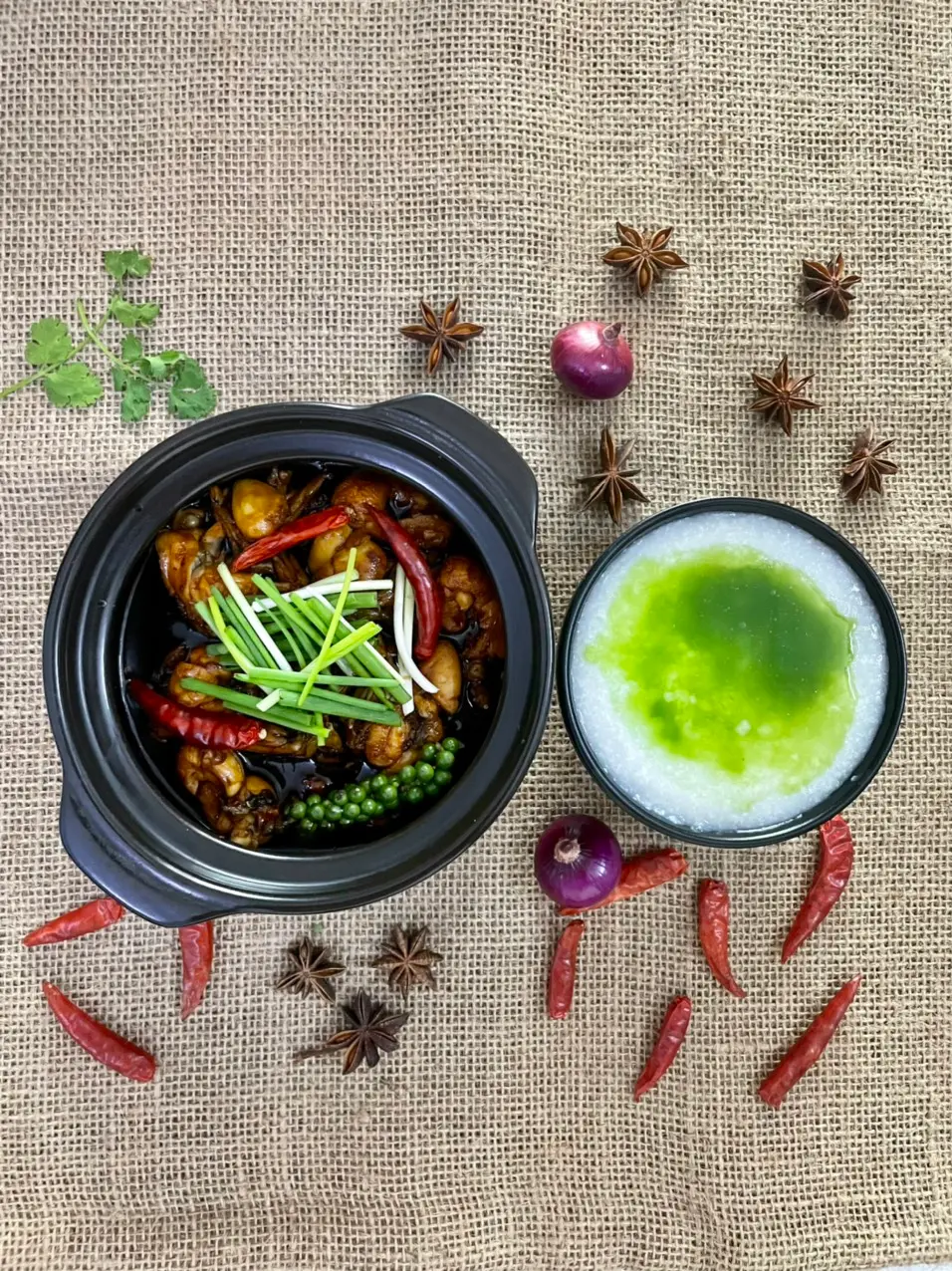 Hình ảnh Cháo ếch 3 con ( cháo lá dứa )