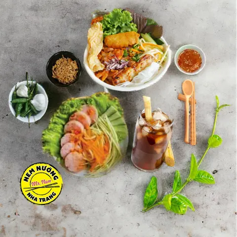 Hình ảnh Combo1 (Bún thịt nướng + Nem chua phần + Nước sâm)