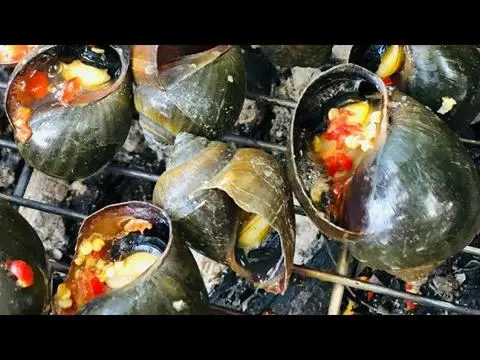 Hình ảnh ốc bu nướng muối ớt 