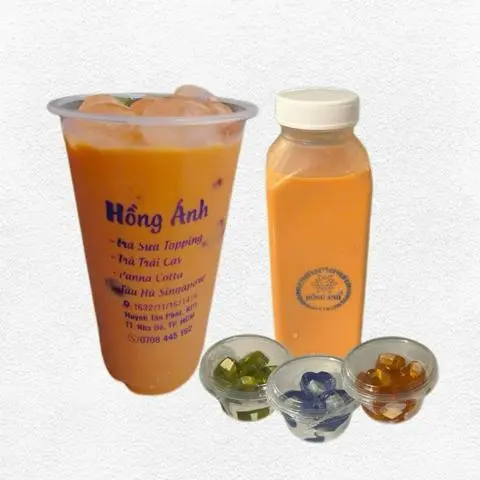 Hình ảnh Trà sữa Thái đỏ - thạch trà nhân phô mai ( 3 viên)