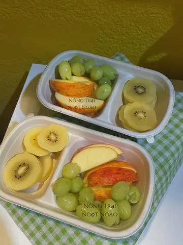 Hình ảnh Trái cây:Kiwi Vàng+ Nho xanh+ Táo -400Gr