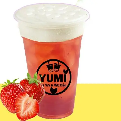Hình ảnh Trà Dâu Tươi Dầm Kem Cheese (Size 700ml)