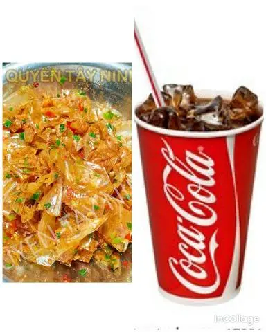 Hình ảnh bánh tráng phơi sươg sa tế mỡ hành  - tặng 1 ly coca