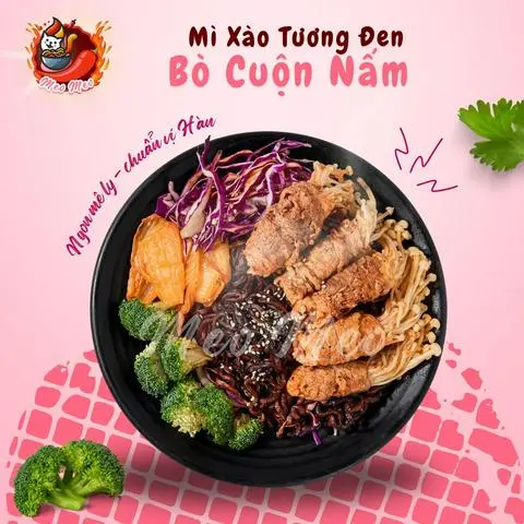 Hình ảnh Mì xào tương đen Bò Cuộn Nấm