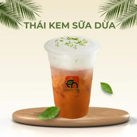 Hình ảnh Trà sữa thái đỏ kem sữa dừa