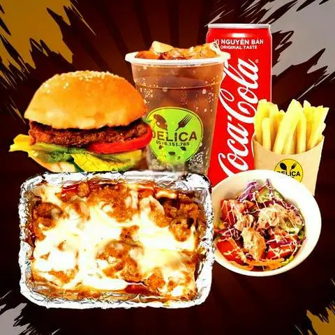 Hình ảnh COMBO 15: Combo Gà Popcorn Phủ Phô Mai + Burger