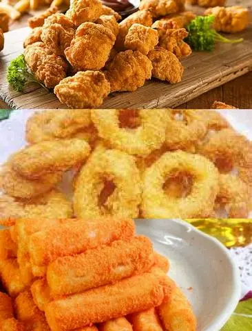 Hình ảnh Bánh gạo+gà viên+mực vòng 
