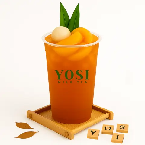 Hình ảnh Trà Đào Vải [Ly Lớn 700ml]